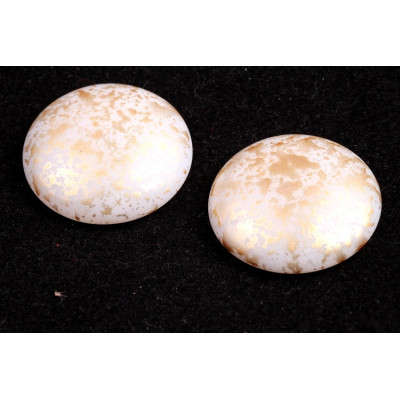 25mm White Gold Cabochon Beads 02010-94401 | Czech Glass