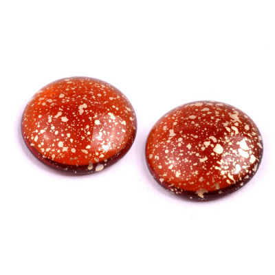Cabochon Beads Terracotta Gold Splatter 25mm 10090-94401 | Rutkovsky