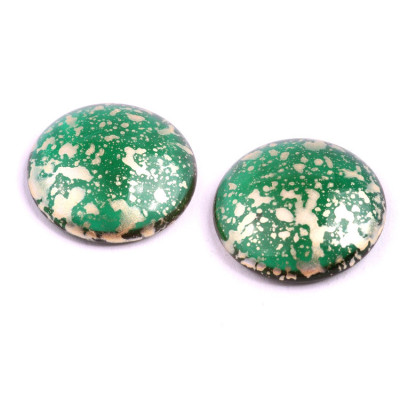 Green Gold Splatter Cabochon Beads 25mm 50730-94401 | Rutkovsky