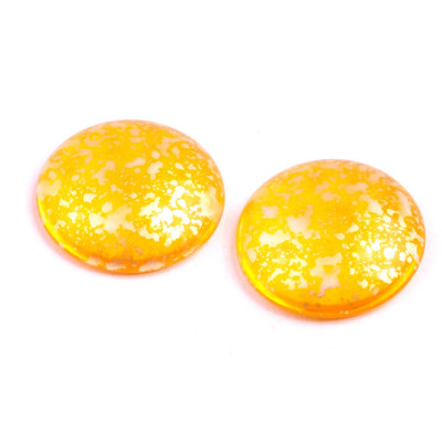 Yellow Mottled Cabochon Beads 25mm 80020-94401 | Rutkovsky Glass