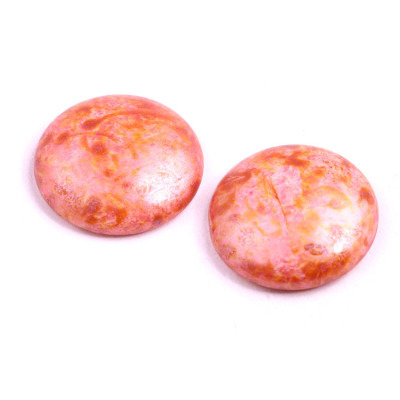 25mm Pink Marbled Cabochon Beads 02010-65307 | Rutkovsky Glass