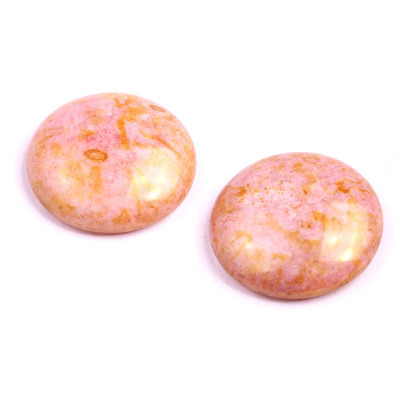 Pink Gold Czech Glass Cabochon Beads 25mm 02010-65491 | Rutkovsky
