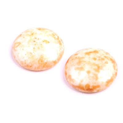 25mm Cream Mottled Cabochon Beads 02010-65401 | Rutkovsky Glass