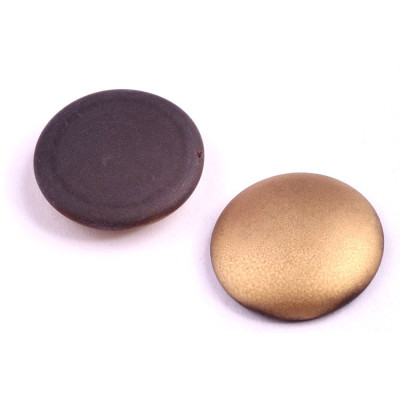 25mm Bronz Matte Czech Glass Cabochon Beads 10115 | Rutkovsky