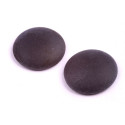 Czech Glass Cabochon Beads 25mm Matte Black 23980-84100 | Rutkovsky
