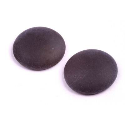 Czech Glass Cabochon Beads 25mm Matte Black 23980-84100 | Rutkovsky