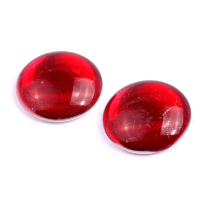 25mm Siam Red Czech Glass Cabochon Beads 90080/27001 | Rutkovsky