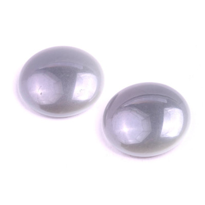 25mm Grey Metallic Cabochon Beads 02010/23701 Rutkovsky | Czech Glass