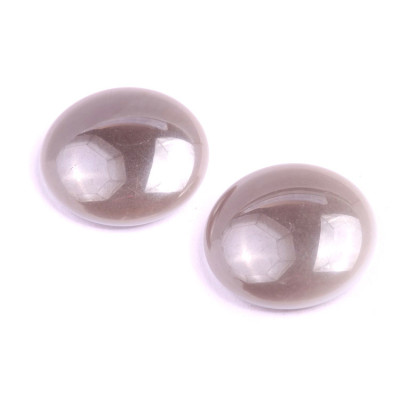 Cabochons 25mm Gris Brillant Verre Tchèque | Rutkovsky