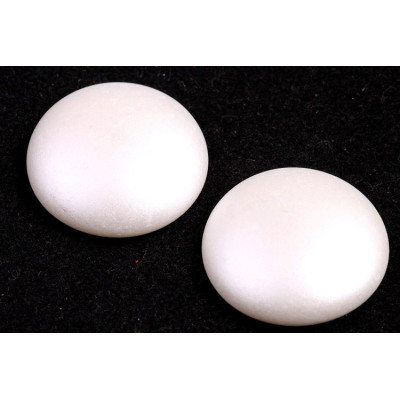 White Cabochon Beads 25mm Czech Glass 02010/25001 | Rutkovsky