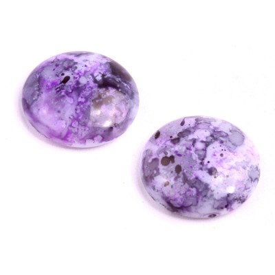 25mm Purple Splatter Cabochon Beads 02010/SILHAN3 | Rutkovsky Glass