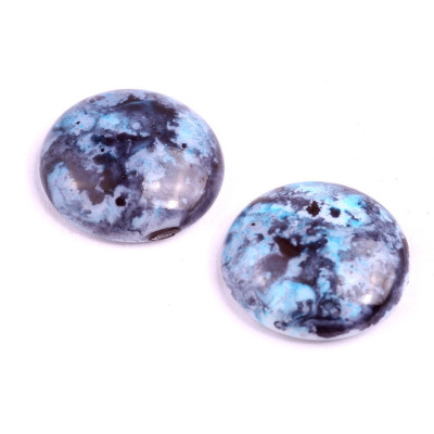 25mm Blue Marble Cabochon Beads 02010/SILHAN4 Rutkovsky | Czech Glass