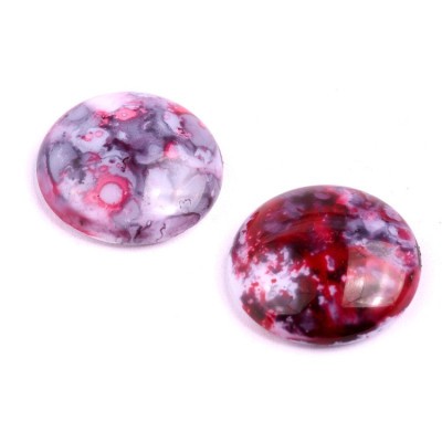 25mm Cabochon Beads Burgundy Grey 02010/SILHAN1 | Rutkovsky