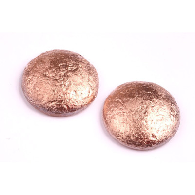 Rose Gold Etched Cabochon Beads 25mm 27101 - V | Rutkovsky Czech Glass