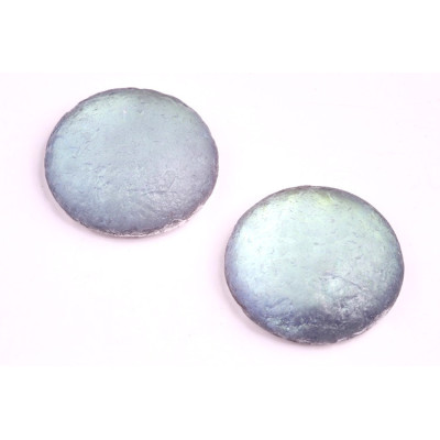 Aqua Etched Rutkovsky Glass Cabochon 25mm 29801 - S | Czech Beads