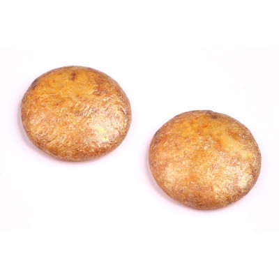 Cabochon Beads 25mm Golden Brown Etched 00030 | Rutkovsky Czech Glass