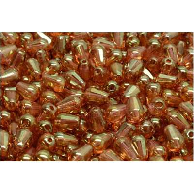Firepolished Drop Beads 8x6mm Peach Copper 00030/14495 | Rutkovsky