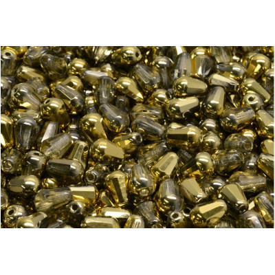 Firepolished Drop Beads 8x6mm Gold 00030/26441 | Rutkovsky Czech Glass