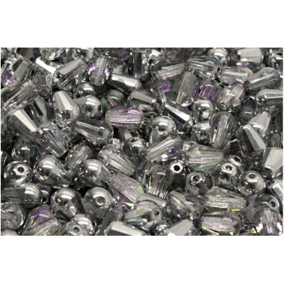 Firepolished Drop Beads 8x6mm Silver 00030/26536 | Rutkovsky