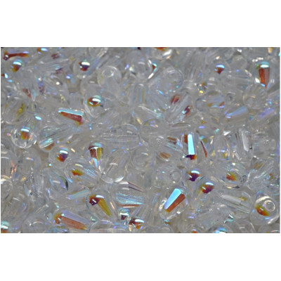 Crystal AB Firepolished Drop Beads 8x6mm 00030/28701 | Rutkovsky