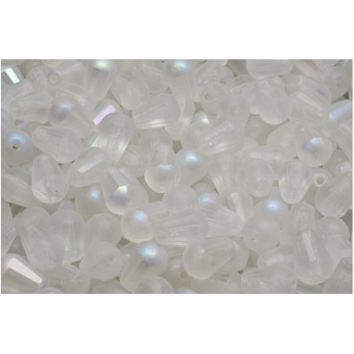 Firepolished Drop Beads 8x6mm Crystal AB 00030/84100 | Rutkovsky