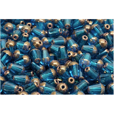 Firepolished Drop Beads 8x6mm Teal Copper 60140-14415 | Rutkovsky