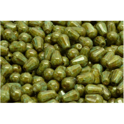 Firepolished Drop Beads 8x6mm Teal Brown 03000/65325 | Rutkovsky