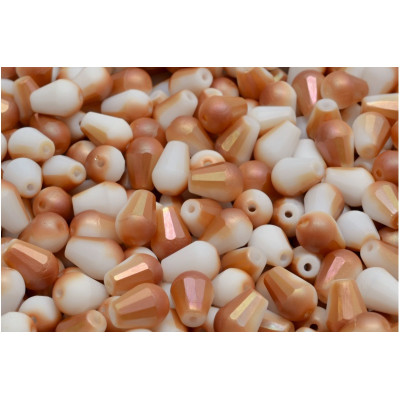 Firepolished Drop Beads 8x6mm Peach Cream 03000-84100-29121
