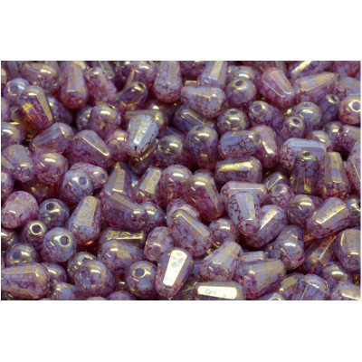 Firepolished Drop Beads 8x6mm Mauve Gold 21210/15496 | Rutkovsky