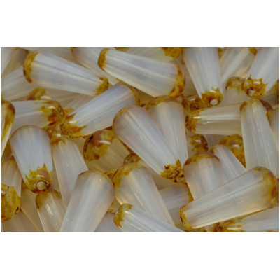 Firepolished Drop Beads 20x9mm Crystal Picasso 01000/86800 | Rutkovsky