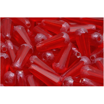 Czech Firepolished Drop Beads 20x9mm Red 90070 - ETCH | Rutkovsky