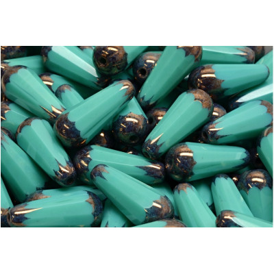Turquoise Firepolished Drop Beads 20x9mm 63130/14415 | Rutkovsky