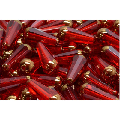 Firepolished Drop Beads 20x9mm Red Gold 90080/14415 | Rutkovsky