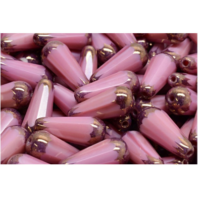 Firepolished Drop Beads 20x9mm Mauve Bronz 74020/14415 | Czech Glass