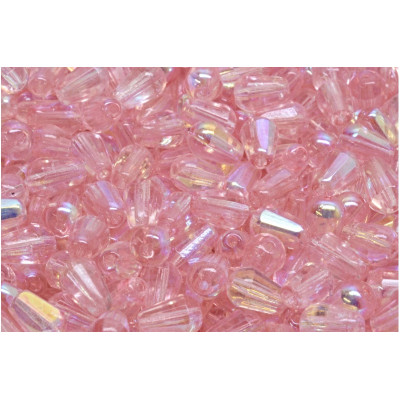 Firepolished Drop Beads 8x6mm Pink AB 28701 | Rutkovsky Glass