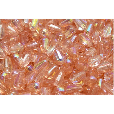 Peach AB Firepolished Drop Beads 8x6mm 00030-28701 | Rutkovsky