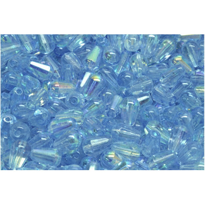 Firepolished Drop Beads 8x6mm Light Blue AB 00030 | Glass Beads