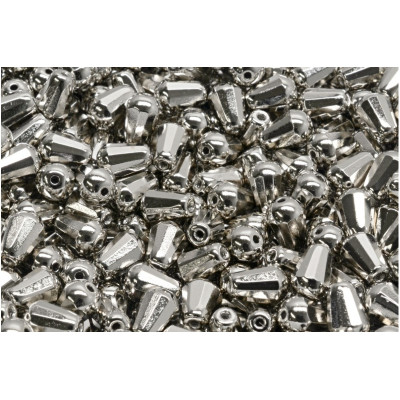 Firepolished Drop Beads 8x6mm Silver 00030-37000 | Rutkovsky Glass