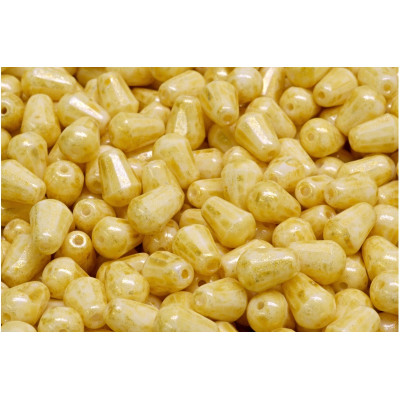 Firepolished Drop Beads 8x6mm Beige Gold 03000-34302 | Rutkovsky