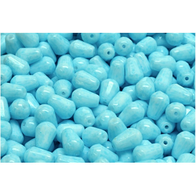 Firepolished Drop Beads 8x6mm Turquoise 03000-34308 | Rutkovsky