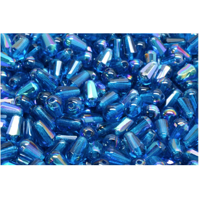 Firepolished Drop Beads 8x6mm Blue AB 60080-28701 | Rutkovsky