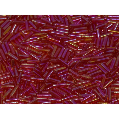 MIYUKI Bugles 6 mm N. B485 Transparent Red AB