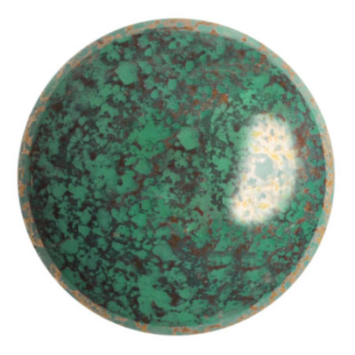 Czech Glass Cabochon par Puca 25mm Frost Jade Bronze 58430