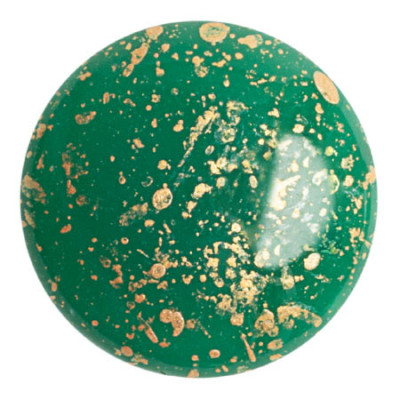 Czech Glass Cabochon par Puca 25mm Frost Jade Splash 58430/94401