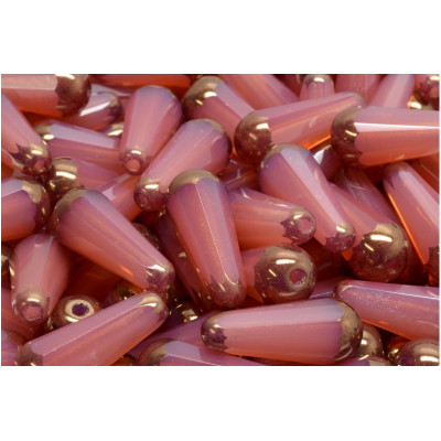 Firepolished Drop Beads 20x9mm Mauve Bronze 71010/14415 | Glass Beads