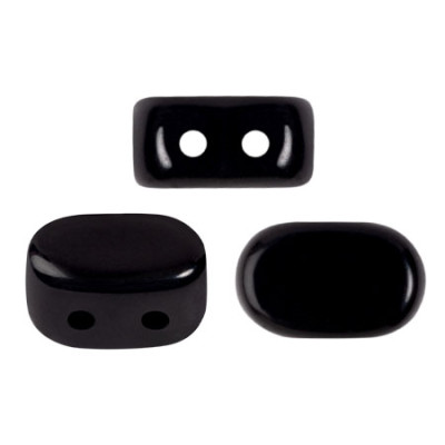 Lipsi par Puca 7x4mm Opaque Jet Black 23980 | Czech Glass