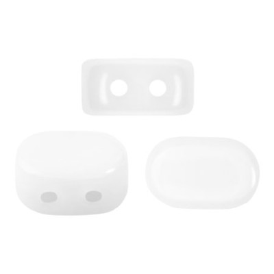 Lipsi par Puca 2-Hole Beads Opaque White 03000 | 7x4mm