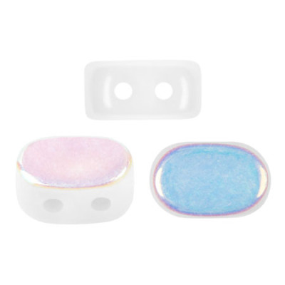 Lipsi® par Puca® 7x4mm Opaque White AB 03000/28701 | Czech Beads