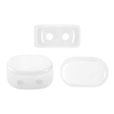 Lipsi® par Puca® 2-Hole Beads Opaque White 03000/14400 | Czech Glass