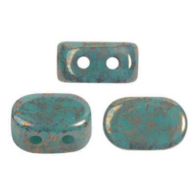 Lipsi par Puca 7x4mm Turquoise Bronze 63130/15496 | Czech Beads